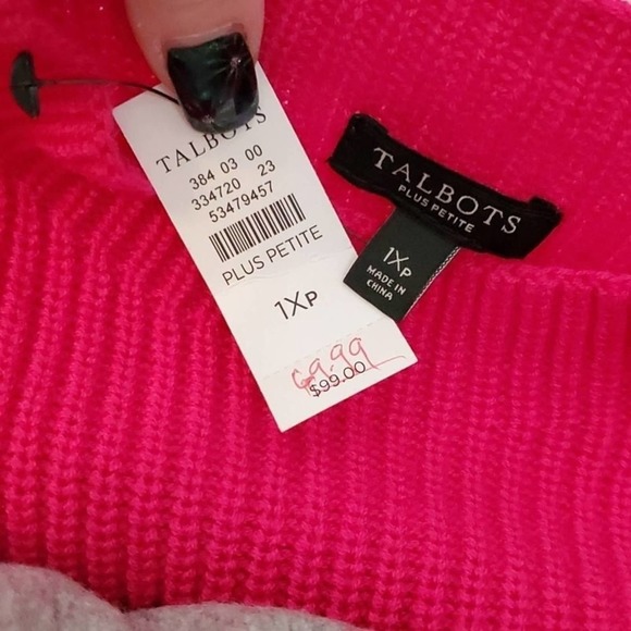 Talbots Cable Knit‎ Shaker Stitch Lambswool Sweater plus size 1XP - Picture 4 of 4